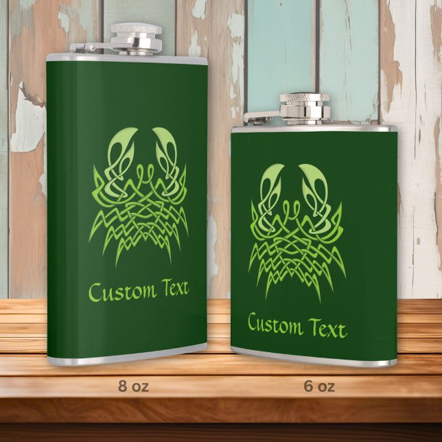 Green Crab Celtic Knot Hip Flask (Creator Uploaded)