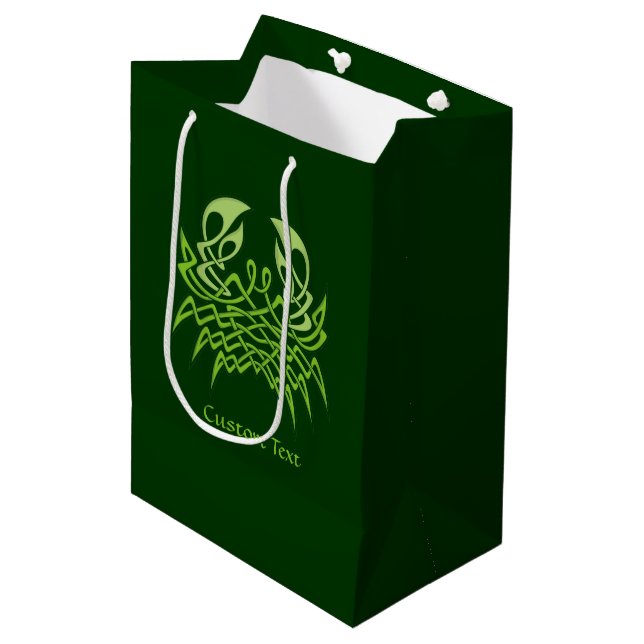 Green Crab Celtic Knot Medium Gift Bag (Front Angled)