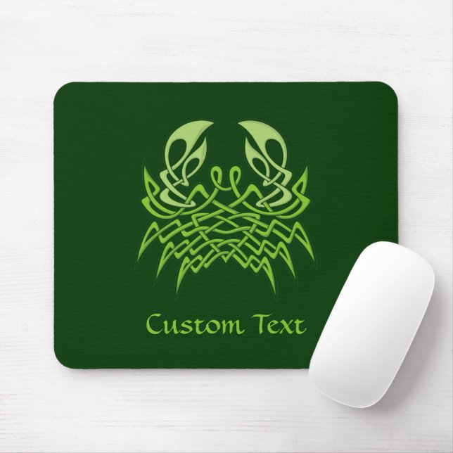 Green Crab Celtic Knot Mouse Mat (With Mouse)