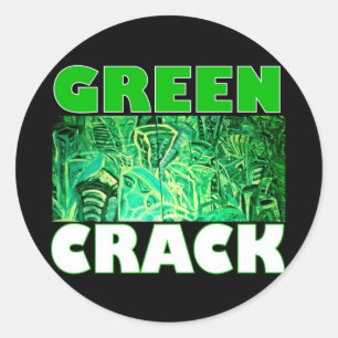 GREEN CRACK CLASSIC ROUND STICKER