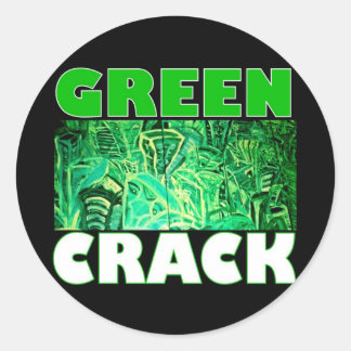 GREEN CRACK CLASSIC ROUND STICKER
