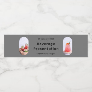 Green Cream Aesthetic Simple Drink Beverage  Water Bottle Label