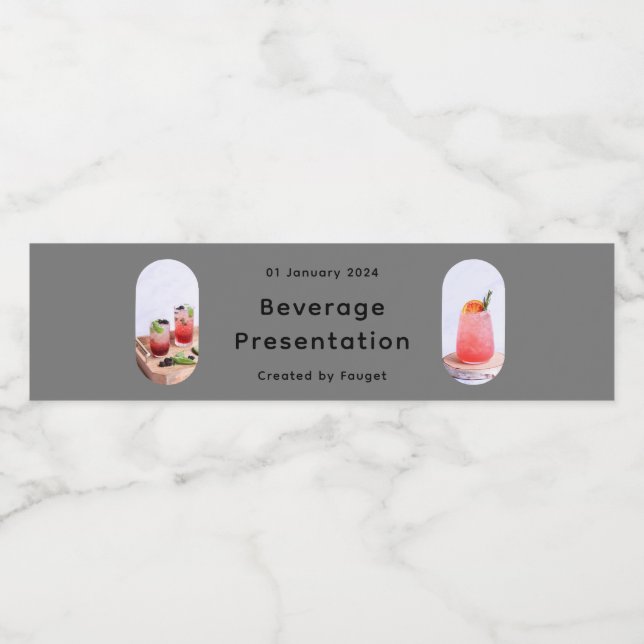 Green Cream Aesthetic Simple Drink Beverage  Water Bottle Label (Single Label)