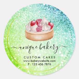Green Cream cheesecake berry sparkles Classic Round Sticker