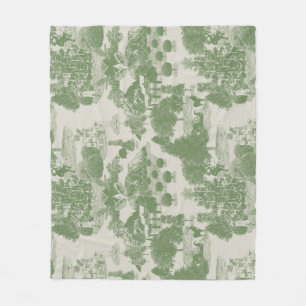 Green Cream Christmas Winter Wonderland Fleece Blanket