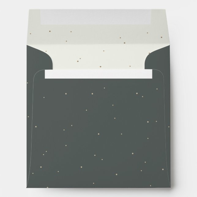 Green/Cream Snowberry+Eucalyptus Wreath Square Envelope (Back (Bottom))