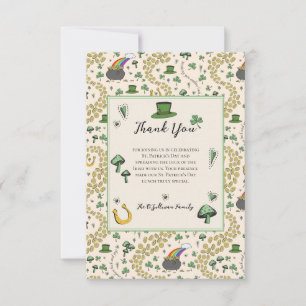 Green & Cream St Patricks Day Irish Thank You Card