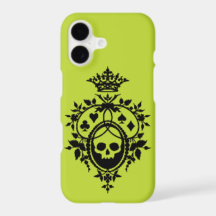 Green Crest with Skull and Cardsuits iPhone 14 Cas