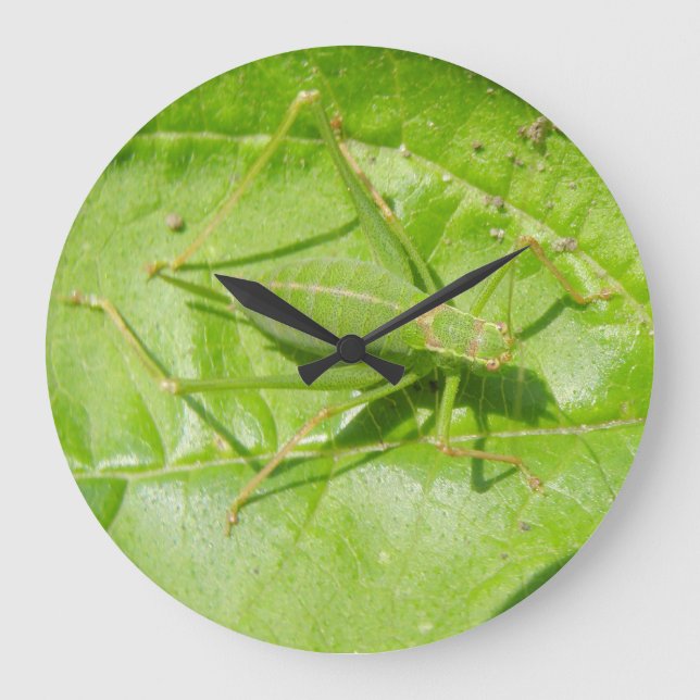 Green Cricket Camouflage Wall Clock (Front)