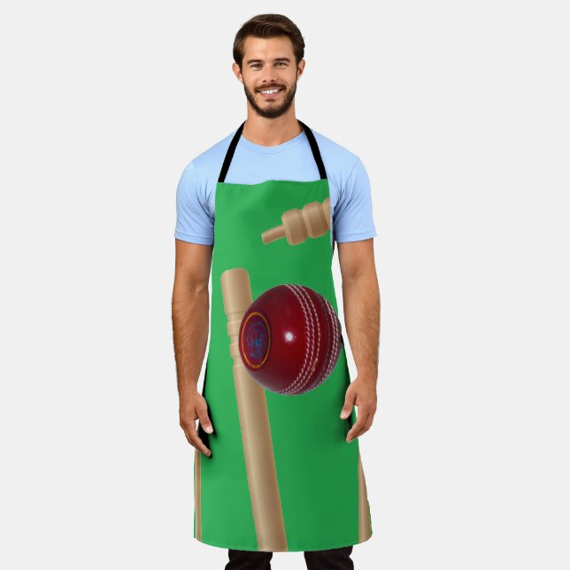 Green Cricket Design, Fullprint Apron (Worn)