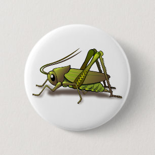 Green Cricket Insect 6 Cm Round Badge
