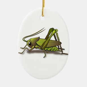 Green Cricket Insect Ceramic Tree Decoration
