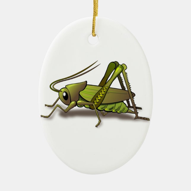Green Cricket Insect Ceramic Tree Decoration (Front)