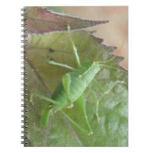 Green Cricket on a Leaf Notebook