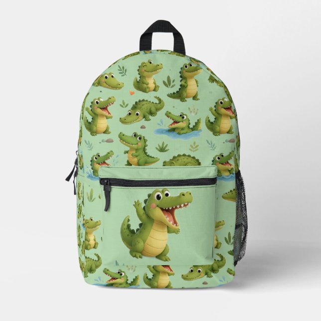 Green Crocodile 3D printed  Backpack (Front)