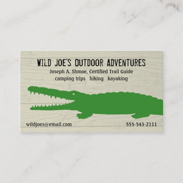 Green Crocodile Business Card (Front)