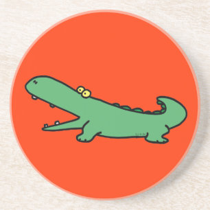 Green crocodile coaster