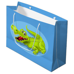 Green crocodile large gift bag