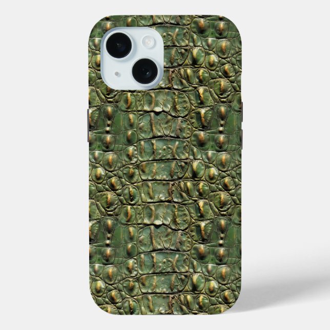Green Crocodile Leather Pattern Case-Mate iPhone Case (Back)