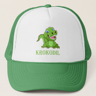 green crocodile trucker hat