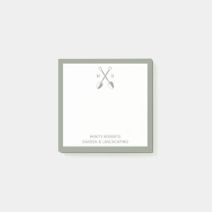 Green Crossed Spades Logo Business Post-It Notes