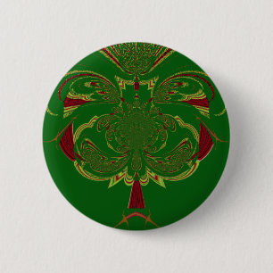 Green Crown 6 Cm Round Badge