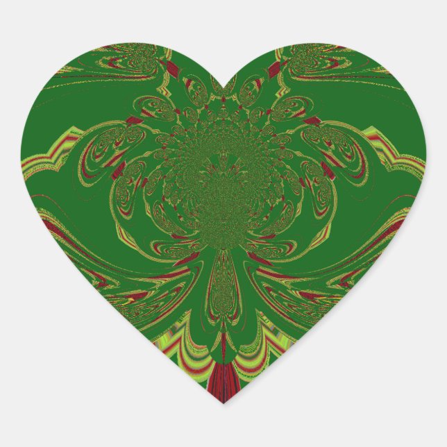Green Crown Heart Sticker (Front)