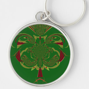 Green Crown Key Ring