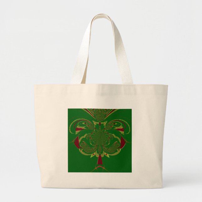Green Crown Large Tote Bag (Front)