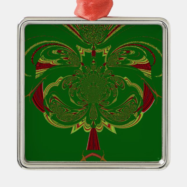 Green Crown Metal Tree Decoration (Front)