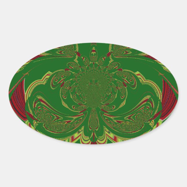 Green Crown Oval Sticker (Front)