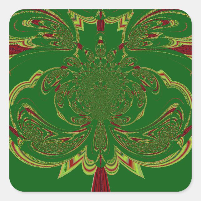 Green Crown Square Sticker (Front)