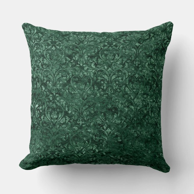 Green Crushed Velvet Pillows (Front)