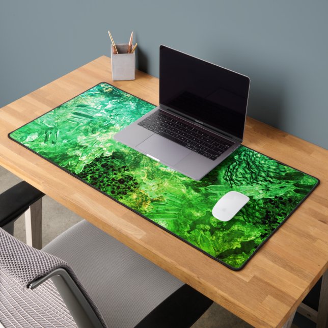 Green Crystals Desk Mat (Office 2)