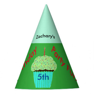 Green Cupcake Personalised Birthday Hats