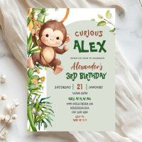 Green Curious Monkey Safari Theme Birthday