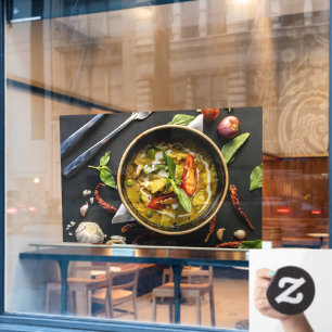 Green Curry Thai Food Spices Herbs Cuisine Curry Window Cling
