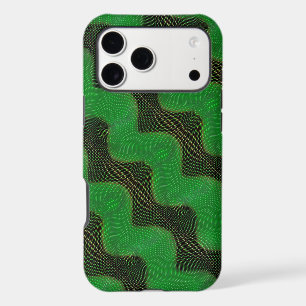 Green curve and clear points on dark background