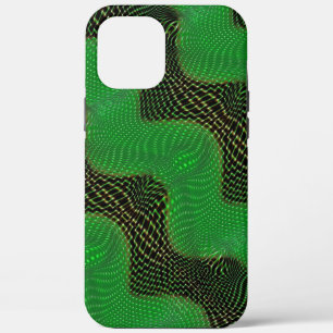 Green curve and clear points on dark background iPhone 12 pro max case