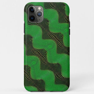 Green curve and clear points on dark background iPhone 11 pro max case