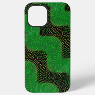 Green curve and clear points on dark background iPhone 12 pro max case