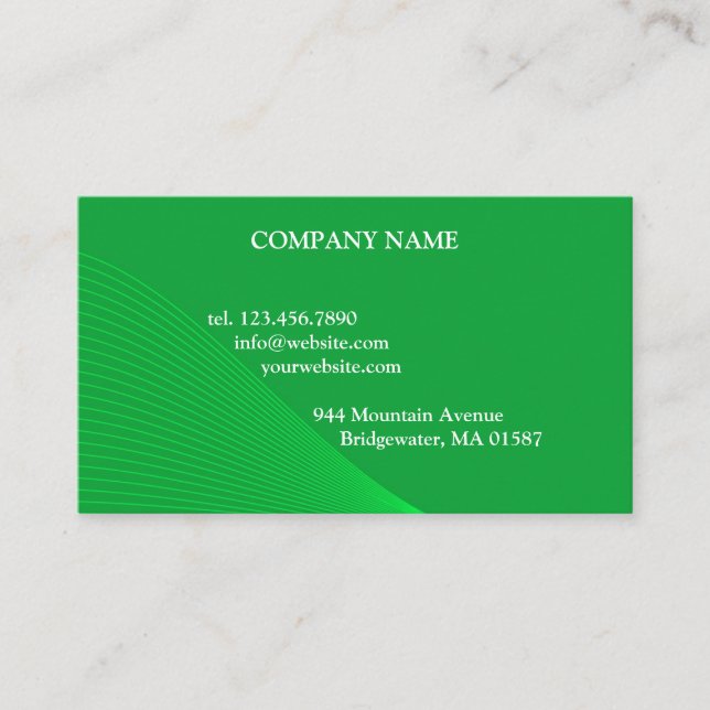 Green Curve Lines Business Card (Front)