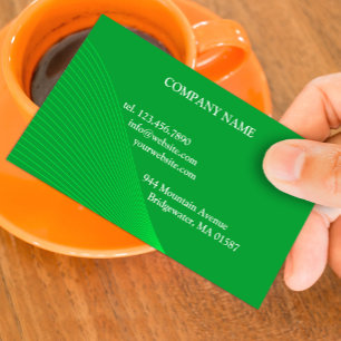 Green Curve Lines Business Card