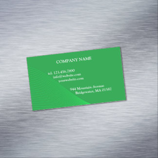 Green Curve Lines Magnetic Business Card