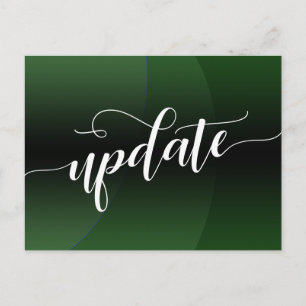 Green Curve Postponed Wedding Update Notice Postcard