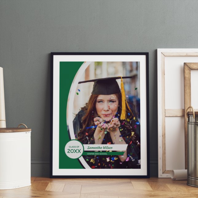 Green Curved Frame Photo Graduation Poster (Creator Uploaded)
