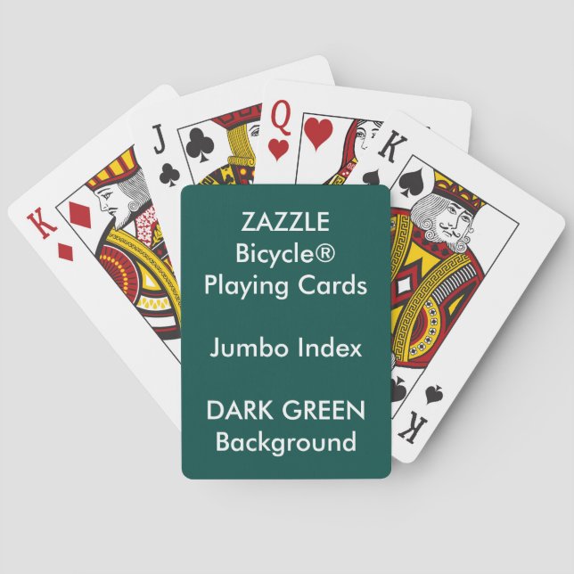 GREEN Custom Bicycle® Jumbo Index Playing Cards (Back)