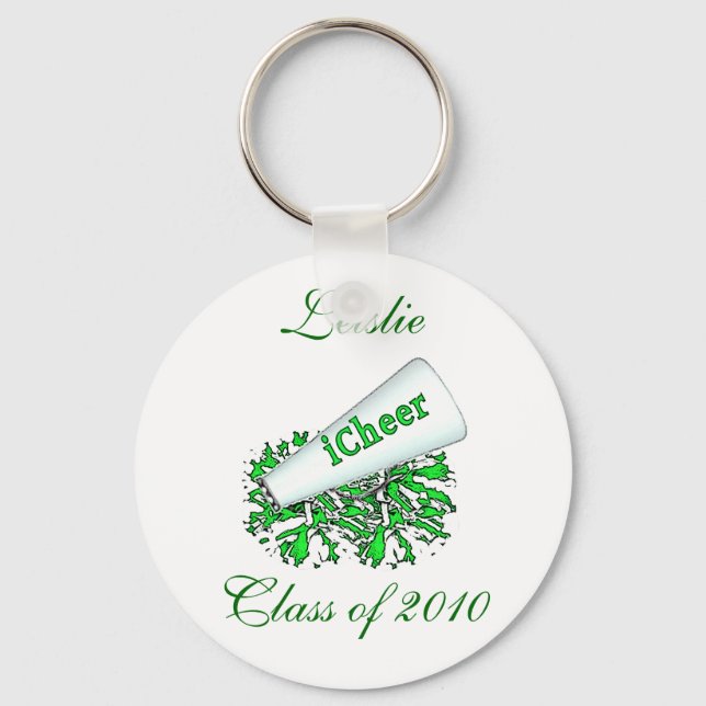 Green Custom Cheerleader KeyChain (Front)