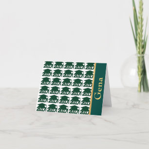 Green Custom Class of 2017 Graduation Notecards