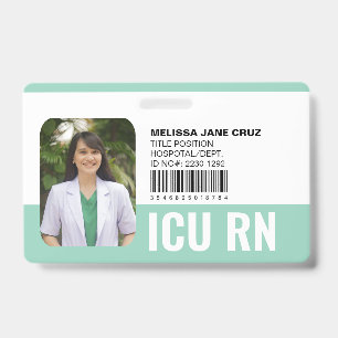 Green Custom Hospital Medical Staff Nurse Doctor ID Badge